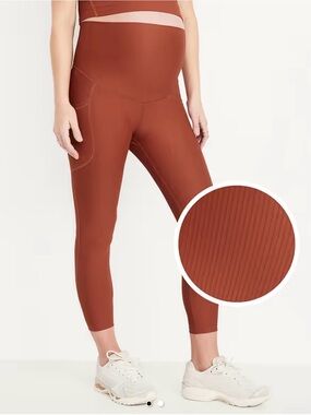 Old Navy Maternity Full-Panel PowerSoft 7/8 Rib Leggings